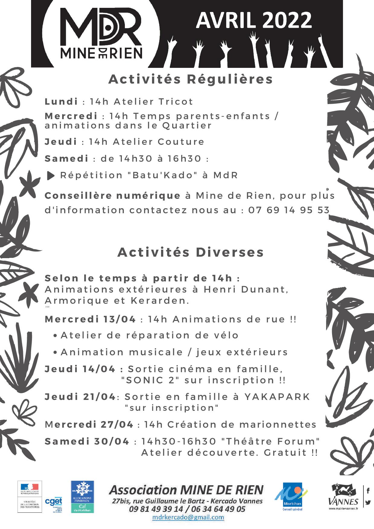 Programme d’avril