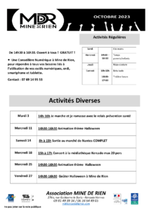 voici le programme d’octobre