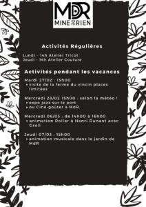 programme vacances de février