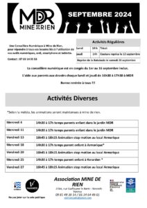 programme de septembre